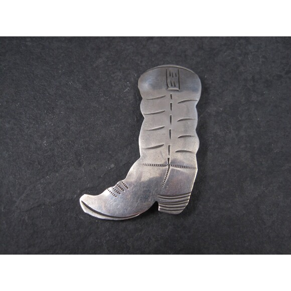 Southwestern Cowboy Boot Brooch Sterling - Picture 7 of 10